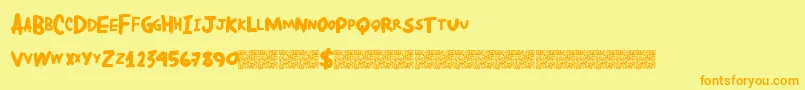 Dirtylocals Font – Orange Fonts on Yellow Background