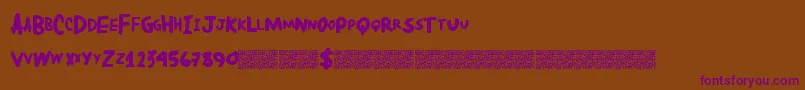 Dirtylocals Font – Purple Fonts on Brown Background