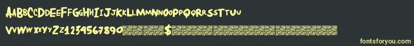 Dirtylocals Font – Yellow Fonts on Black Background