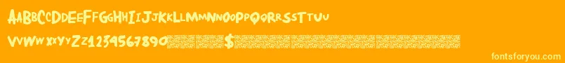 Dirtylocals Font – Yellow Fonts on Orange Background