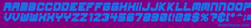 フォントEspBdit – 紫色の背景に青い文字