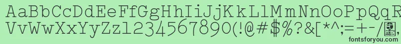 TypowriterLightDemo-Schriftart – Schwarze Schriften auf grünem Hintergrund