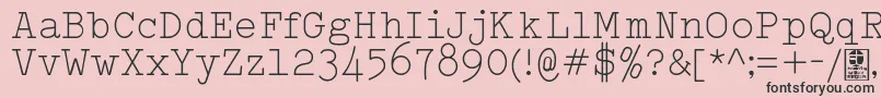 Шрифт TypowriterLightDemo – чёрные шрифты на розовом фоне
