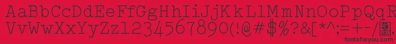 Fonte TypowriterLightDemo – fontes pretas em um fundo vermelho
