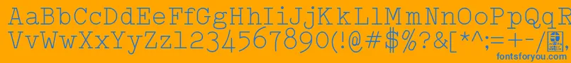 Czcionka TypowriterLightDemo – niebieskie czcionki na pomarańczowym tle