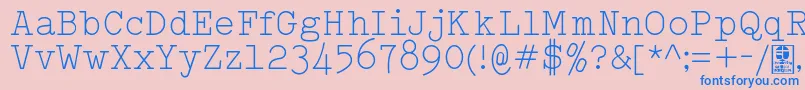 TypowriterLightDemo-Schriftart – Blaue Schriften auf rosa Hintergrund
