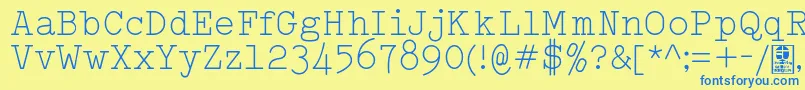 TypowriterLightDemo-Schriftart – Blaue Schriften auf gelbem Hintergrund