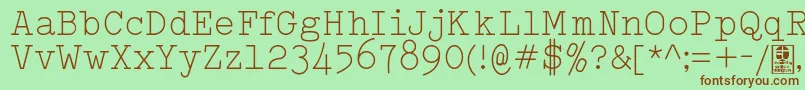 TypowriterLightDemo Font – Brown Fonts on Green Background