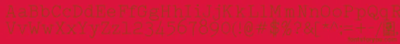 Fonte TypowriterLightDemo – fontes marrons em um fundo vermelho