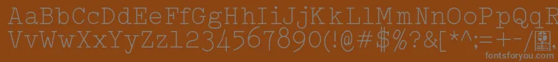 TypowriterLightDemo Font – Gray Fonts on Brown Background