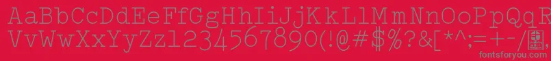 TypowriterLightDemo Font – Gray Fonts on Red Background