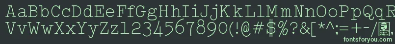 Czcionka TypowriterLightDemo – zielone czcionki na czarnym tle