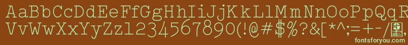 TypowriterLightDemo-Schriftart – Grüne Schriften auf braunem Hintergrund
