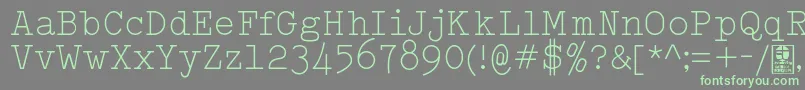 Fonte TypowriterLightDemo – fontes verdes em um fundo cinza