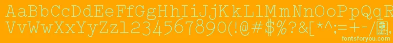 Fonte TypowriterLightDemo – fontes verdes em um fundo laranja