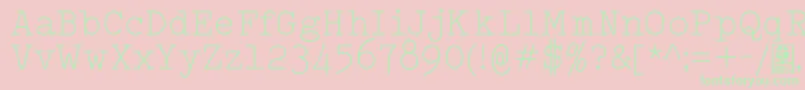 TypowriterLightDemo-Schriftart – Grüne Schriften auf rosa Hintergrund