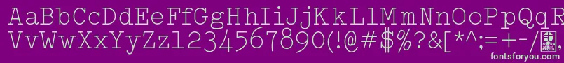 Шрифт TypowriterLightDemo – зелёные шрифты на фиолетовом фоне