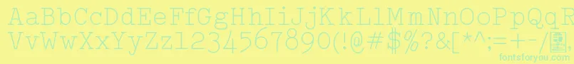 TypowriterLightDemo-Schriftart – Grüne Schriften auf gelbem Hintergrund