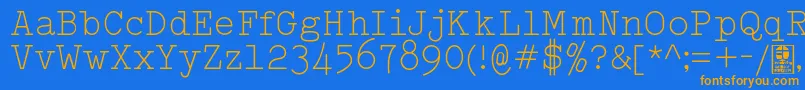 Czcionka TypowriterLightDemo – pomarańczowe czcionki na niebieskim tle