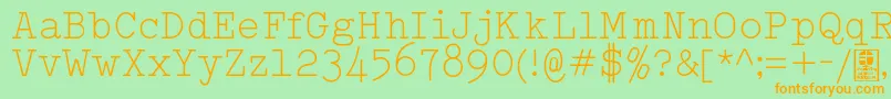 Police TypowriterLightDemo – polices orange sur fond vert