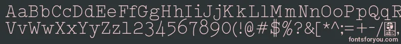 Fonte TypowriterLightDemo – fontes rosa em um fundo preto