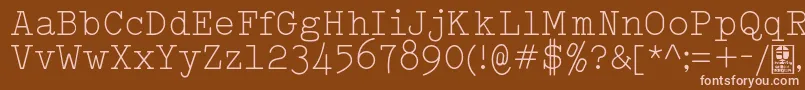 Czcionka TypowriterLightDemo – różowe czcionki na brązowym tle