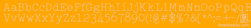 TypowriterLightDemo-Schriftart – Rosa Schriften auf orangefarbenem Hintergrund