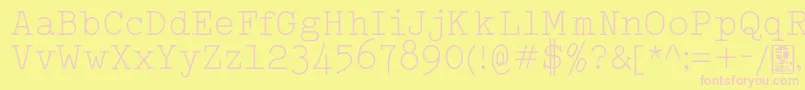 TypowriterLightDemo-Schriftart – Rosa Schriften auf gelbem Hintergrund