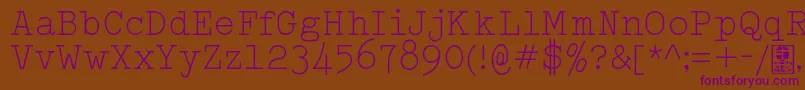 TypowriterLightDemo Font – Purple Fonts on Brown Background