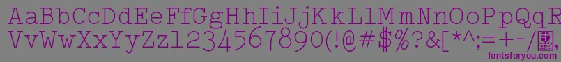 Czcionka TypowriterLightDemo – fioletowe czcionki na szarym tle