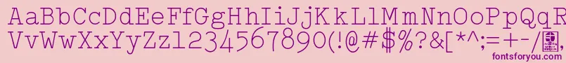 TypowriterLightDemo Font – Purple Fonts on Pink Background