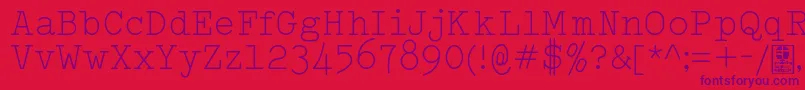 TypowriterLightDemo Font – Purple Fonts on Red Background