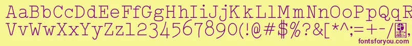 TypowriterLightDemo Font – Purple Fonts on Yellow Background