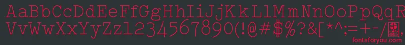 Шрифт TypowriterLightDemo – красные шрифты на чёрном фоне