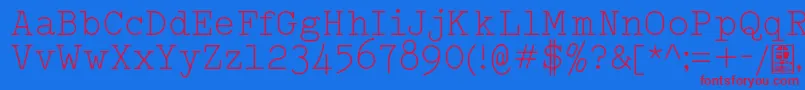 TypowriterLightDemo Font – Red Fonts on Blue Background