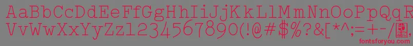 フォントTypowriterLightDemo – 赤い文字の灰色の背景