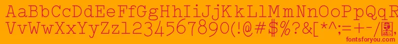 TypowriterLightDemo Font – Red Fonts on Orange Background