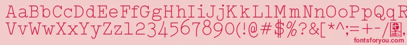 TypowriterLightDemo Font – Red Fonts on Pink Background