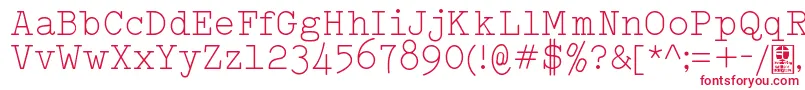 TypowriterLightDemo-Schriftart – Rote Schriften auf weißem Hintergrund