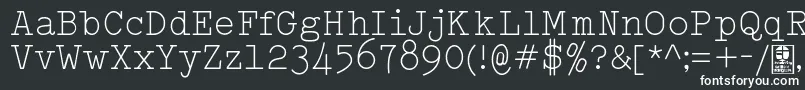 Czcionka TypowriterLightDemo – białe czcionki na czarnym tle