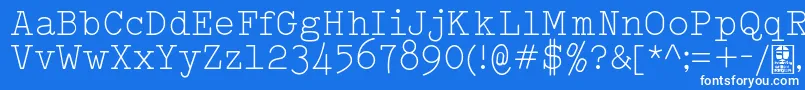 Czcionka TypowriterLightDemo – białe czcionki na niebieskim tle