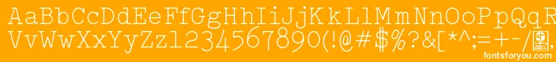 Fonte TypowriterLightDemo – fontes brancas em um fundo laranja