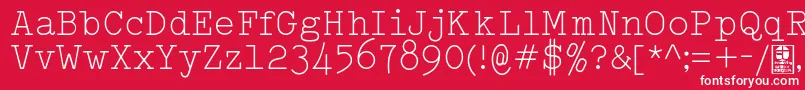 TypowriterLightDemo-fontti – valkoiset fontit punaisella taustalla