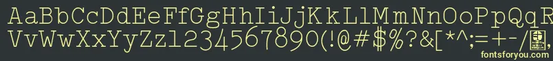 TypowriterLightDemo Font – Yellow Fonts on Black Background