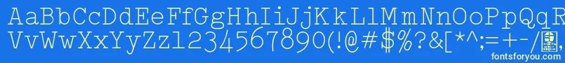 TypowriterLightDemo-fontti – keltaiset fontit sinisellä taustalla