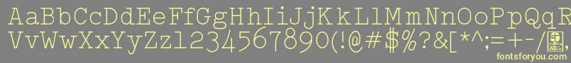 フォントTypowriterLightDemo – 黄色のフォント、灰色の背景