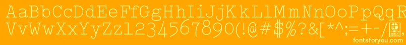 TypowriterLightDemo-Schriftart – Gelbe Schriften auf orangefarbenem Hintergrund