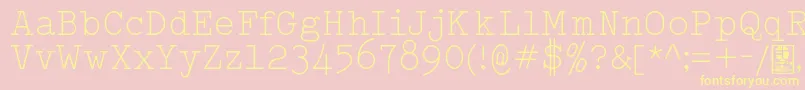 Police TypowriterLightDemo – polices jaunes sur fond rose