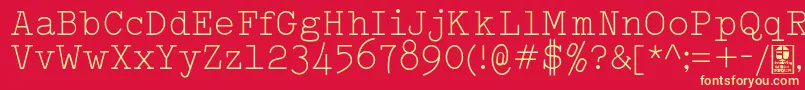 フォントTypowriterLightDemo – 黄色の文字、赤い背景