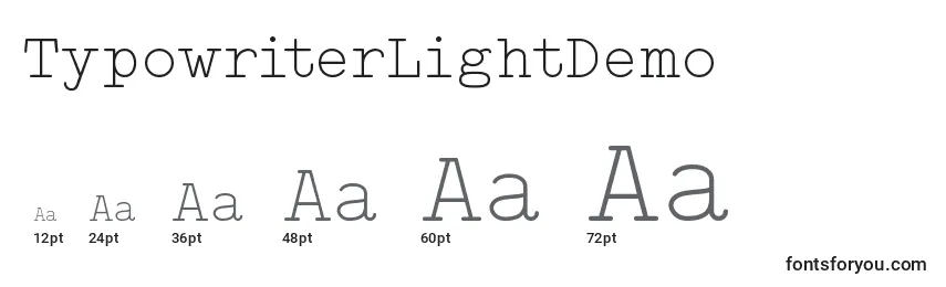 Размеры шрифта TypowriterLightDemo